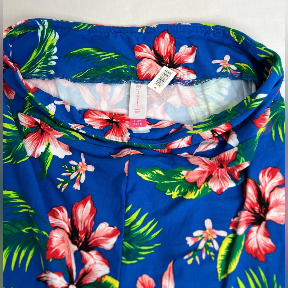 No Boundaries Womens Juniors Size XL 15-17 Legging Blue Floral Print - Picture 8 of 10